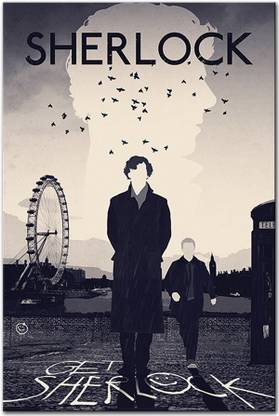 Sherlock Holmes Tv Show Waterproof Vinyl Sticker Poster For Home Decor Office Hall Living Room Bedroom Kids Room 12x18 Fine Art Print Movies Posters In India Buy Art Film Design Movie Music Nature And