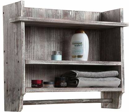 Whitewhale Wooden Bathroom Organizer, Wooden Bathroom Towel Rack With Shelf