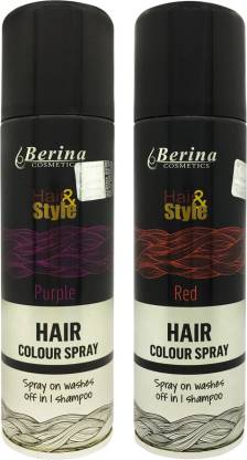 Berina Hair Color Spray Purple + Red, Pack of 2 Hair Spray - Price in  India, Buy Berina Hair Color Spray Purple + Red, Pack of 2 Hair Spray  Online In India,