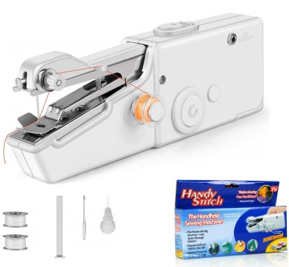 Portable Sewing Machine,Mini Handheld Sewing Machine MSDADA Electric Stitch Household Tool for Fabric Clothing Bonus 7 Pcs Bobbins Kids Cloth Home Travel Use,Best Christmas Gift for Kids &Adult 