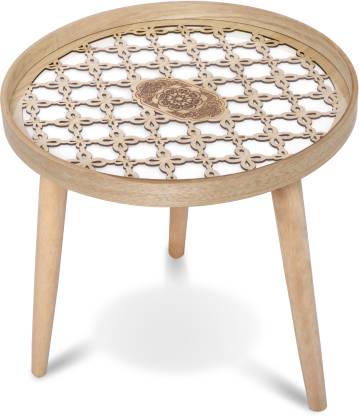 Urbancart Round Glass Top Coffee Table, Round Glass Top Side Table