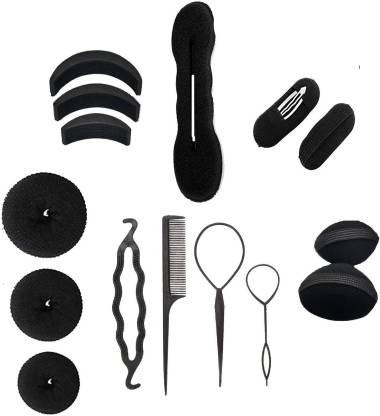 Buzon Hair Accessories Combo Puff Bumpits 8 Pieces With 3 Piece Different  Size Donut Buns, 2