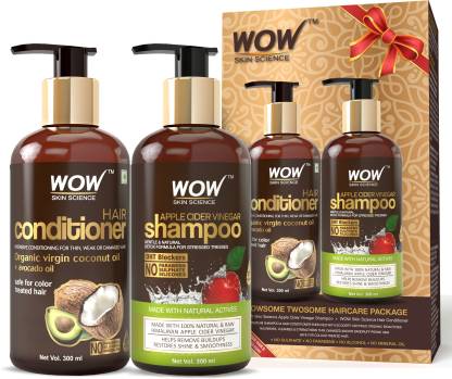 WOW SKIN SCIENCE Apple Cider Vinegar Shampoo 300ml & WOW Hair Conditioner  300ml Combo Kit Price in India - Buy WOW SKIN SCIENCE Apple Cider Vinegar  Shampoo 300ml & WOW Hair Conditioner