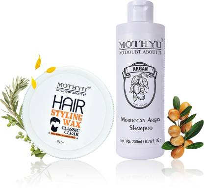 MOTHYU Hair Styling Wax 100 Gm + Moroccan Argan Shampoo 200 Ml Price in  India - Buy MOTHYU Hair Styling Wax 100 Gm + Moroccan Argan Shampoo 200 Ml  online at 