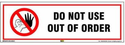 Mr. SAFE Do Not Use Out Of Order Sign In PVC Sticker (12 Inch X 4 Inch) Emergency Sign