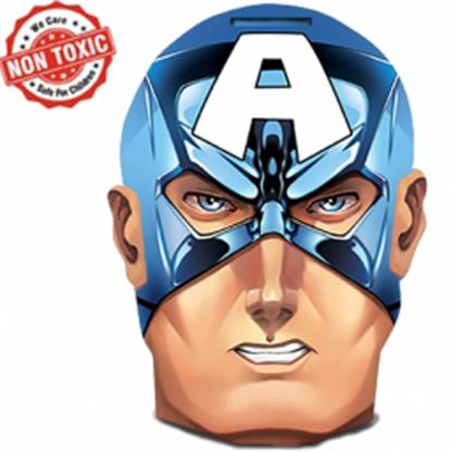IndusBay Captain America Face Shaped Coin Piggy bank Gulak for kids Coin  Bank Price in India - Buy IndusBay Captain America Face Shaped Coin Piggy  bank Gulak for kids Coin Bank online