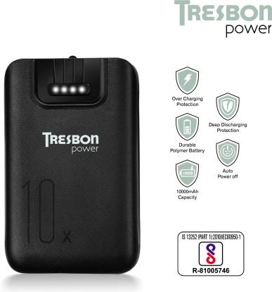 TRESBON 10000 mAh Power Bank (PB-2401-BK, PB-2401-BK)  (Black, Lithium Polymer) thumbnail