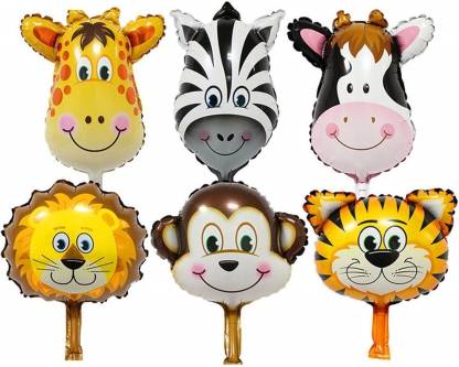  | Balloons Printed Animal Shape Jungle Theme (Set of 6) Jungle  Foil Balloon Combo Kit for Jungle Theme Birthday Party Decorations and  Supplies/ Celebrations,Birthday Balloon - Balloon