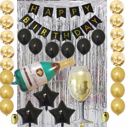 Theme My Party Black Gold Birthday Price In India Buy Theme My Party Black Gold Birthday Online At Flipkart Com