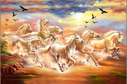 vastu Poster'' White 7 Horse vastu Painting, beautiful Seven Horse Running At Sunrise, Wall Sticker, Wall Painting, Washable Vinyl Sticker Poster, Natural Sticker, Home Decor, Office Decor Photo Fine Art Print - vastu Poster'' White 7 Horse vastu Painting, beautiful Seven Horse Running At Sunrise, Wall Sticker, Wall Painting, Washable Vinyl Sticker Poster, Natural Sticker, Home Decor, Office Decor Photo Fine Art Print -