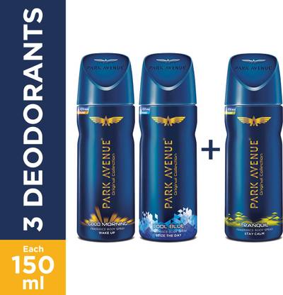 Park Avenue Good Morning Deodorant Spray - For Men (Pack of 3)