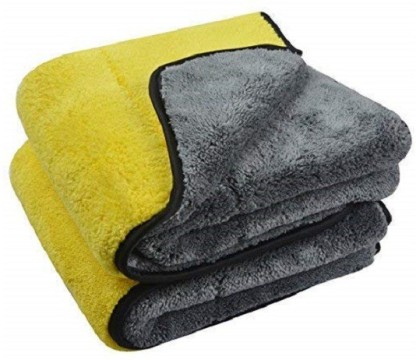 Dry towel Polishing Cloths 1200 GSM Luxshield Microfibre Cloth 2 pack for Car Drying & Cleaning 40 x 40 Grey 