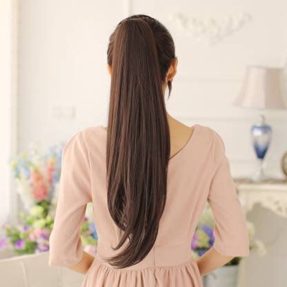 Abrish Natural Brown ponytail straight silky Hair Extension Price in India  - Buy Abrish Natural Brown ponytail straight silky Hair Extension online at  