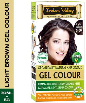 Indus Valley Organically Natural Gel Light Brown  One Touch Pack Ammonia  Free Hair Color , Light Brown  - Price in India, Buy Indus Valley  Organically Natural Gel Light Brown 