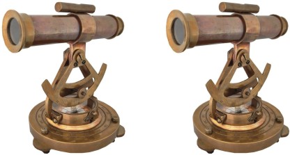 Vintage telescope nautical survey tool antique brass alidade transit compass 