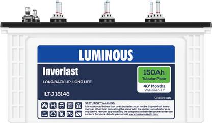 Luminous Inverlast Iltj 150ah Tubular Jumbo Battery Tubular Inverter Battery Price In India Buy Luminous Inverlast Iltj 150ah Tubular Jumbo Battery Tubular Inverter Battery Online At Flipkart Com