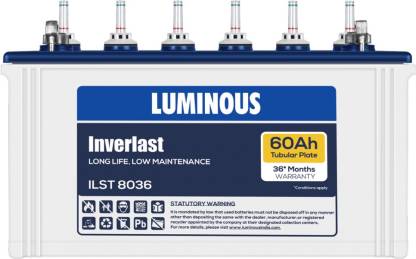 Luminous Inverlast ILST8036 60Ah Short Tubular Battery Tubular Inverter Battery