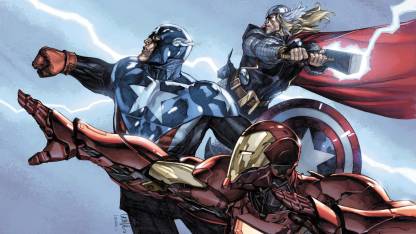 Comics Avengers The Avengers Captain America Iron Man Thor HD Wallpaper  Background Fine Art Print - Comics posters in India - Buy art, film,  design, movie, music, nature and educational paintings/wallpapers at
