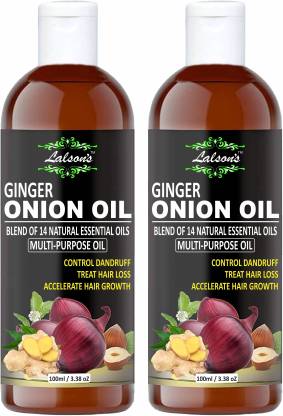 Lalson's Onion & Ginger Oil For Hair Growth 100% Natural With 14 Natural  Oils (Pack of 2) Hair Oil - Price in India, Buy Lalson's Onion & Ginger Oil  For Hair Growth