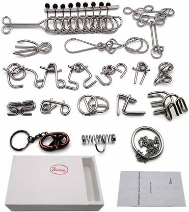 Zooshine 18 Set Brain Teaser Iq Metal Wire Puzzles Magic Trick Toy Box 18 Set Brain Teaser Iq Metal Wire Puzzles Magic Trick Toy Box Shop For Zooshine Products In India Flipkart Com