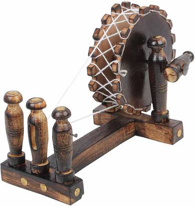 Wooden Small Antique Spinning Wheel Charkha Showpiece for DecorGifting