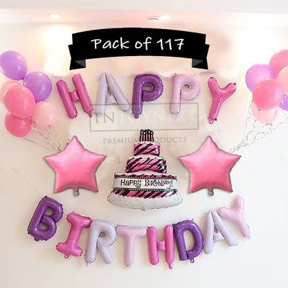 wallpapers Happy Birthday Pink And Purple Balloons toynext solid happy birthday decoration box for baby shower combo of foil balloon 16 inch with birthday cake foil balloon set for room decoration