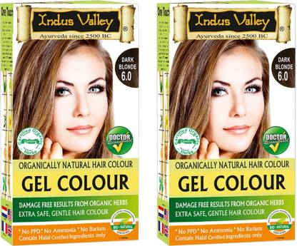 Indus Valley Organically Natural Gel Dark Blonde  Twin Pack One Touch  Pack PPD Free Hair Color , Dark Blonde  - Price in India, Buy Indus  Valley Organically Natural Gel Dark
