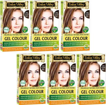 Indus Valley Organically Natural Gel Dark Blonde  One Touch Pack (Set of  6) PPD Free Hair Color , Dark Blonde  - Price in India, Buy Indus Valley  Organically Natural Gel