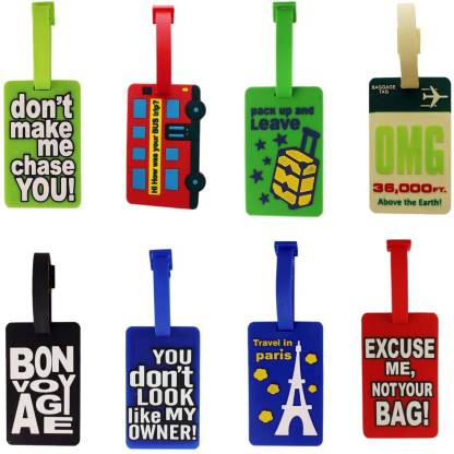 Tootpado Luggage Tags Travel Tag For Suitcase Backpack and School Bags - Funny  Quotes (Pack of 8) (CLNT85) Luggage Tag Multicolor - Price in India |  