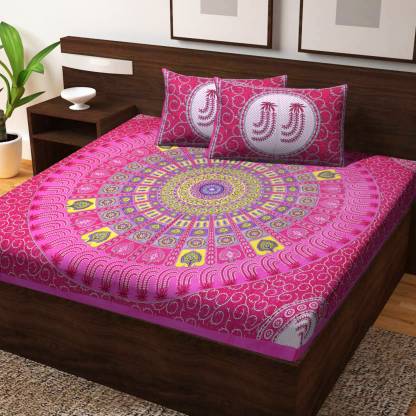 Jaipur Collection 210 TC Cotton Queen Printed Bedsheet