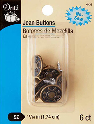 Dritz No-Sew Jean Brass Buttons Price 
