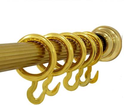 Anek Goods Gold Curtain Rings, Curtain Rod Rings With Hooks