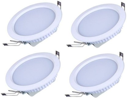 zoopod 12w 4-inch LED Panel Lights Ultra Thin Ceiling Recessed Lighting for Home Office Commerical Bathroom Warm White 3000K Fixture Pack of 4 3000K, 12W 