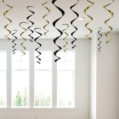 Party Propz Golden Black Swirl Hanging Decoration For Boy And Girls Birthday Bachelorette Wedding Baby Shower Decoration Price In India Buy Party Propz Golden Black Swirl Hanging Decoration For Boy And