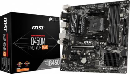 MSI B450M PRO-VDH MAX Mini-ATX AM4 Gaming Motherboard
