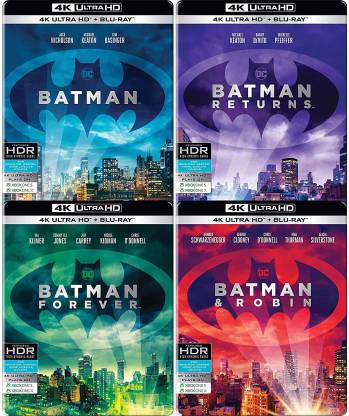 Batman Anthology: 4 Movies Collection - Batman (1989) + Batman Returns + Batman  Forever + Batman & Robin (Steelbook) (4K UHD & HD) Price in India - Buy  Batman Anthology: 4 Movies