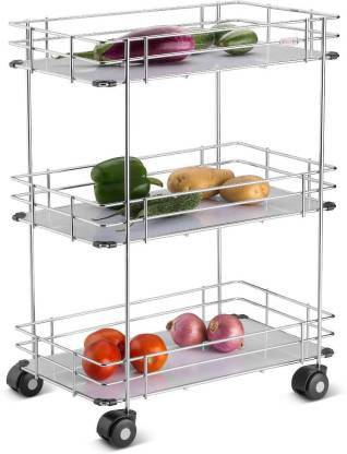 T R Enterprise 3 Layer Utility Use Stainless Steel Kitchen Rack Silver Steel Kitchen Rack Silver Steel Kitchen Trolley Price In India Buy T R Enterprise 3 Layer Utility Use Stainless