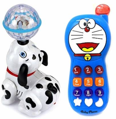 HornFlow Dancing Dog and Doraemon Combo Toys || Musical Cartoon Phone with  Light Music Telephone Cartoon Phone for Kids Baby Phone (Dancing Dog and  Doraemon Mobile) - Dancing Dog and Doraemon Combo