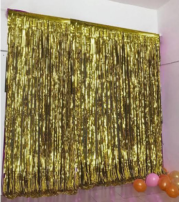 Golden foil curtain price clearance
