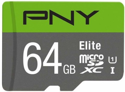 Lexar Pny 64 GB Microsdxc Pro Elite UHS-I Class 10 4K Avec Adaptateur SD 