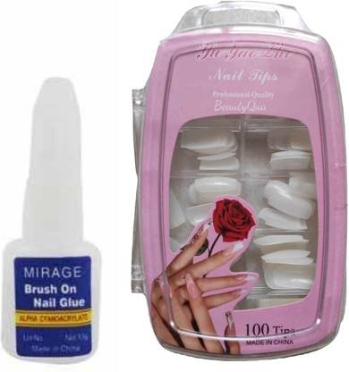 BeautyQua Brush on Glue and Artificial Nails Extension 100 Tips for Professional and Personal Use ( 100 Tips Fake Nails) With Glue White - Price in India, Buy BeautyQua Brush on Glue BeautyQua Brush on Glue and Artificial Nails Extension 100 Tips for Professional and Personal Use ( 100 Tips Fake Nails) With Glue White - Price in India, Buy BeautyQua Brush on Glue
