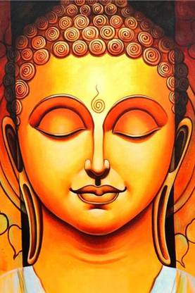 photo Lord Buddha Drawing With Colour lord gautam buddha painting poster