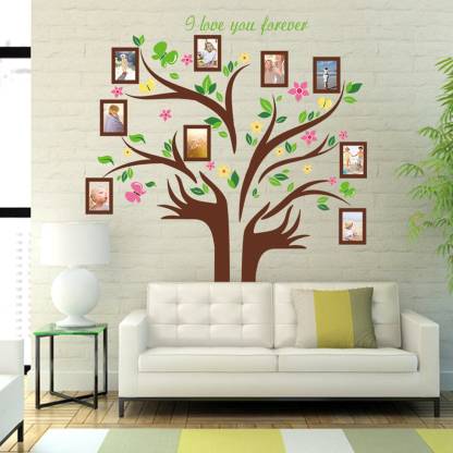 konark designer wallpapers 172 cm LARGE WALL STICKER MULTICOLOR ARTIFICIAL  TREE WITH PHOTO FRAMES ( 172CM X 145 CM ) Self Adhesive Sticker Price in  India - Buy konark designer wallpapers 172