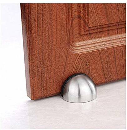 Nixnine X146 Pack Of 1 Half Moon Stainless Steel Safety Door Stopper Floor Mount Half Dome Door Stopper Door Stop Bumper Wall Protector With Rubber Bumper Door Mounted Door Stopper Price In
