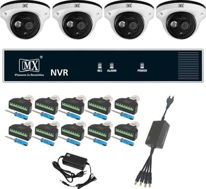 Mx Ip Cctv Cameras 2 Megapixel Kit 4 Channel Hd System W Rj45 Plug Cat6 Cable Power Supply 1 Nvr 30 Mtrs Set 20 Security Camera Price In India