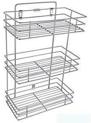 VDNSI Triple Layer Wall mount Stainless Steel Multipurpose Storage Rack/Shelf, Kitchen Rack Containers Kitchen Rack