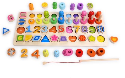 Education Wooden Toy Counting Tower Stacking Colour Puzzle numeracy Gift Child 