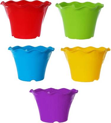 Antier Plastic Blossom Pots Plastic Flower Pots Plastic Plant Containers 5 Inch Pack Of 5 Plant Container Set Price In India Buy Antier Plastic Blossom Pots Plastic Flower Pots