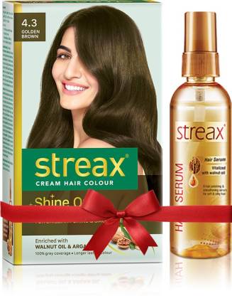 Streax Walnut Hair Serum 100Ml + Regular Golden Brown  Hair colour Price  in India - Buy Streax Walnut Hair Serum 100Ml + Regular Golden Brown  Hair  colour online at 