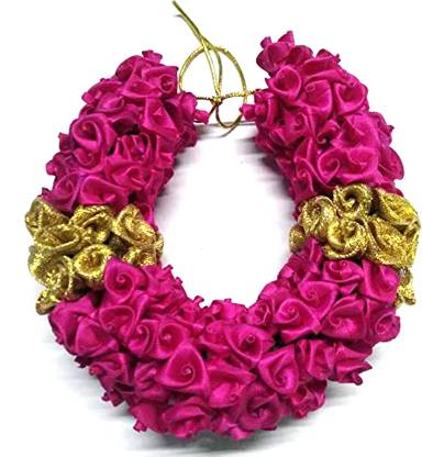 S Mark Smark Bridal Flower Bun Hair Gajra Accessories For South Indian  Wedding, Juda Decoration Gajra, Pack Of 1 (Magenta-Gold) Hair Accessory Set  Price in India - Buy S Mark Smark Bridal